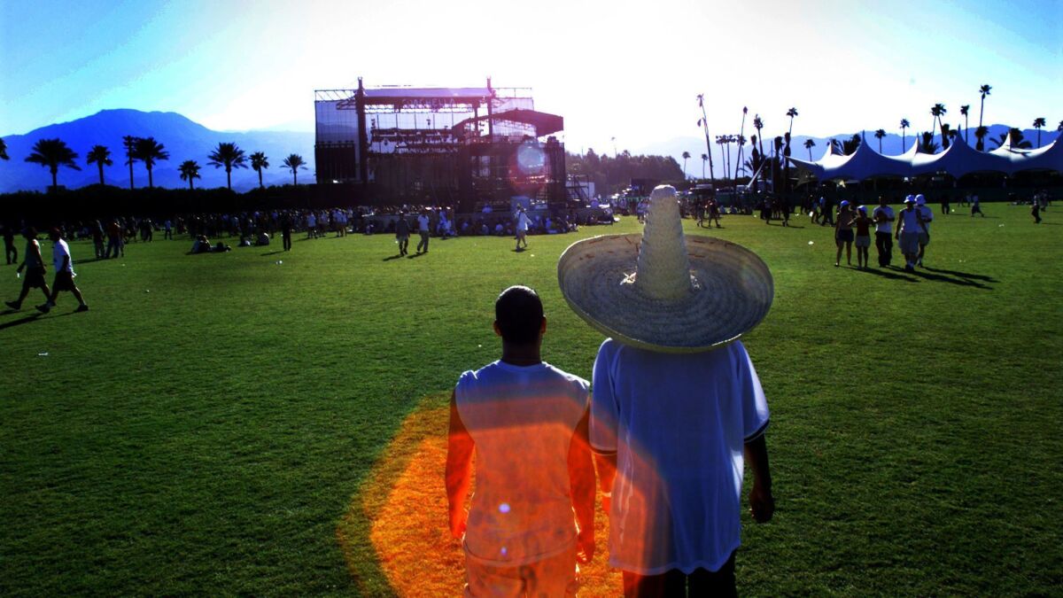The afternoon crowd at the first-ever Coachella in October of 1999.
