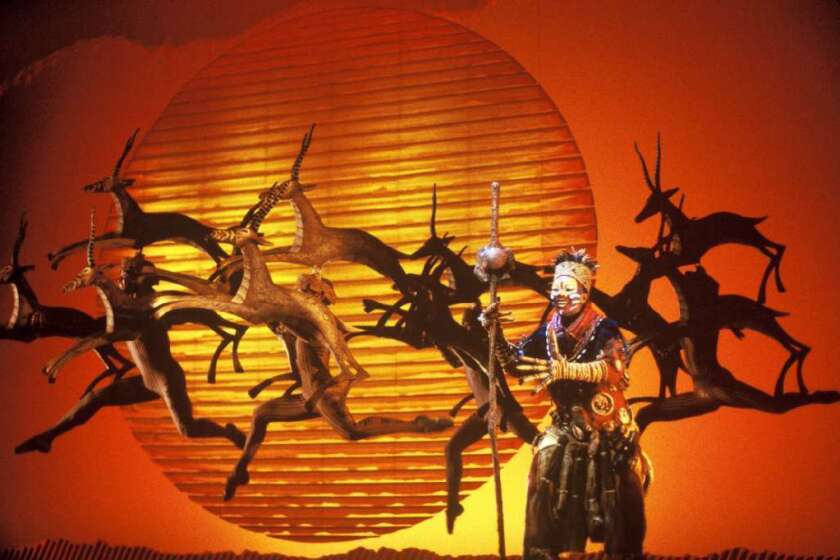 A scene from Disney's musical "The Lion King."