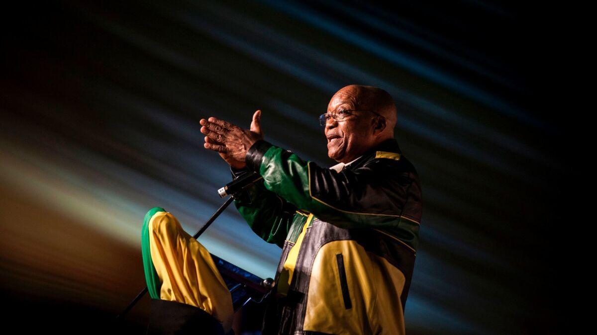 South Africa's President Jacob Zuma, pictured at celebrations for his 75th birthday last month, is the ultimate survivor, defeating efforts in his to oust him.