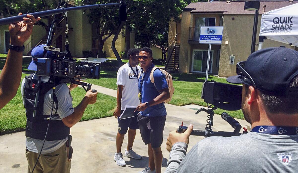 Rookie wide receiver Pharoh Cooper checks in at Rams training camp as HBO cameras roll at UC Irvine on Tuesday.