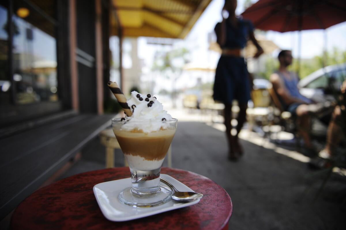On a hot summer day, affogato (ice cream "drowned" in espresso) hits the spot at the Gelato Bar in Los Feliz.