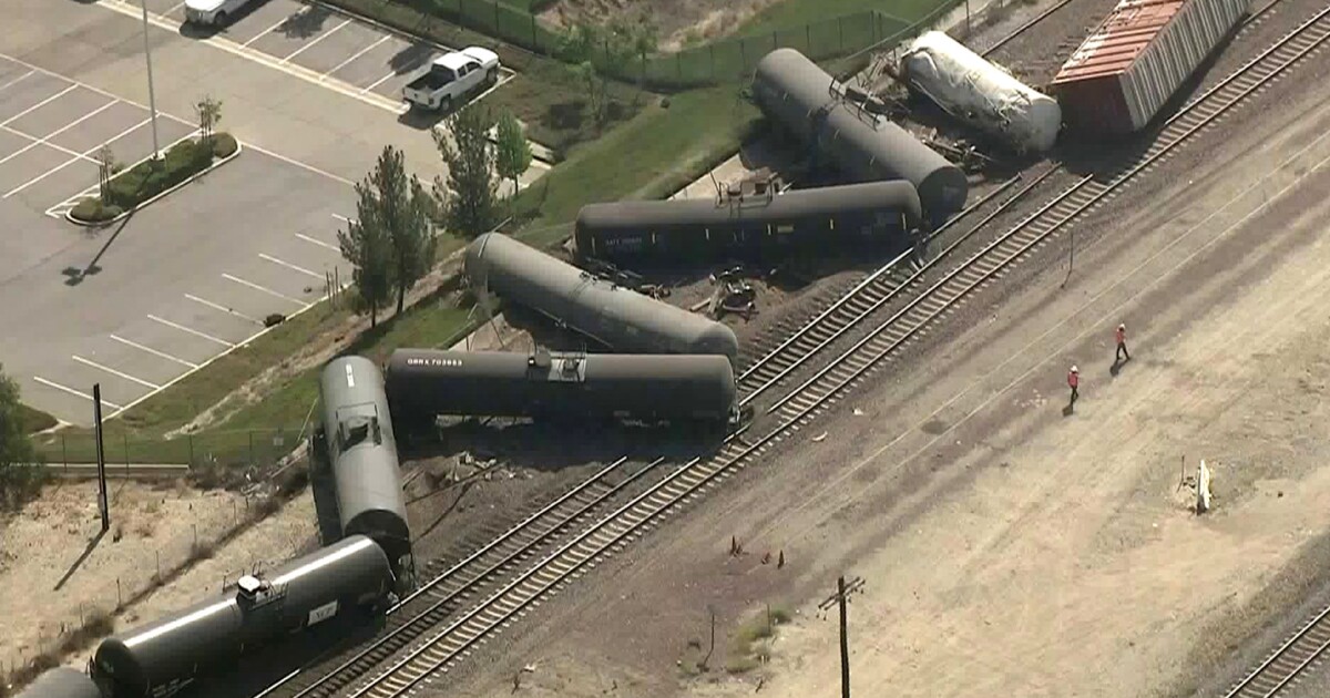 Train derailment leads to evacuations in San Bernardino Los Angeles Times