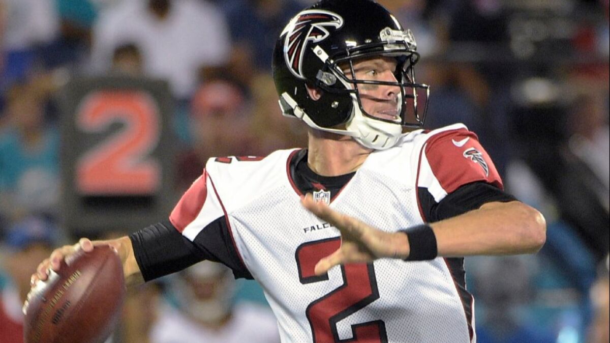 Matt Ryan and the high-flying Falcons travel to Tampa Bay to play the Buccaneers in an NFC South Division game.