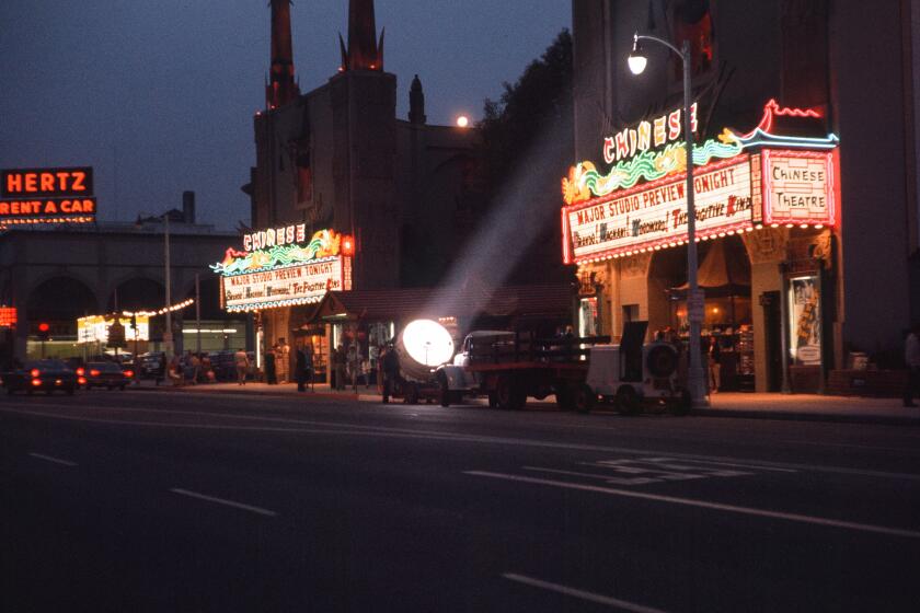 The iconic Grauman's Chinese Theatre marquee signs in Hollywood featured in the new book "Hollywood Signs."