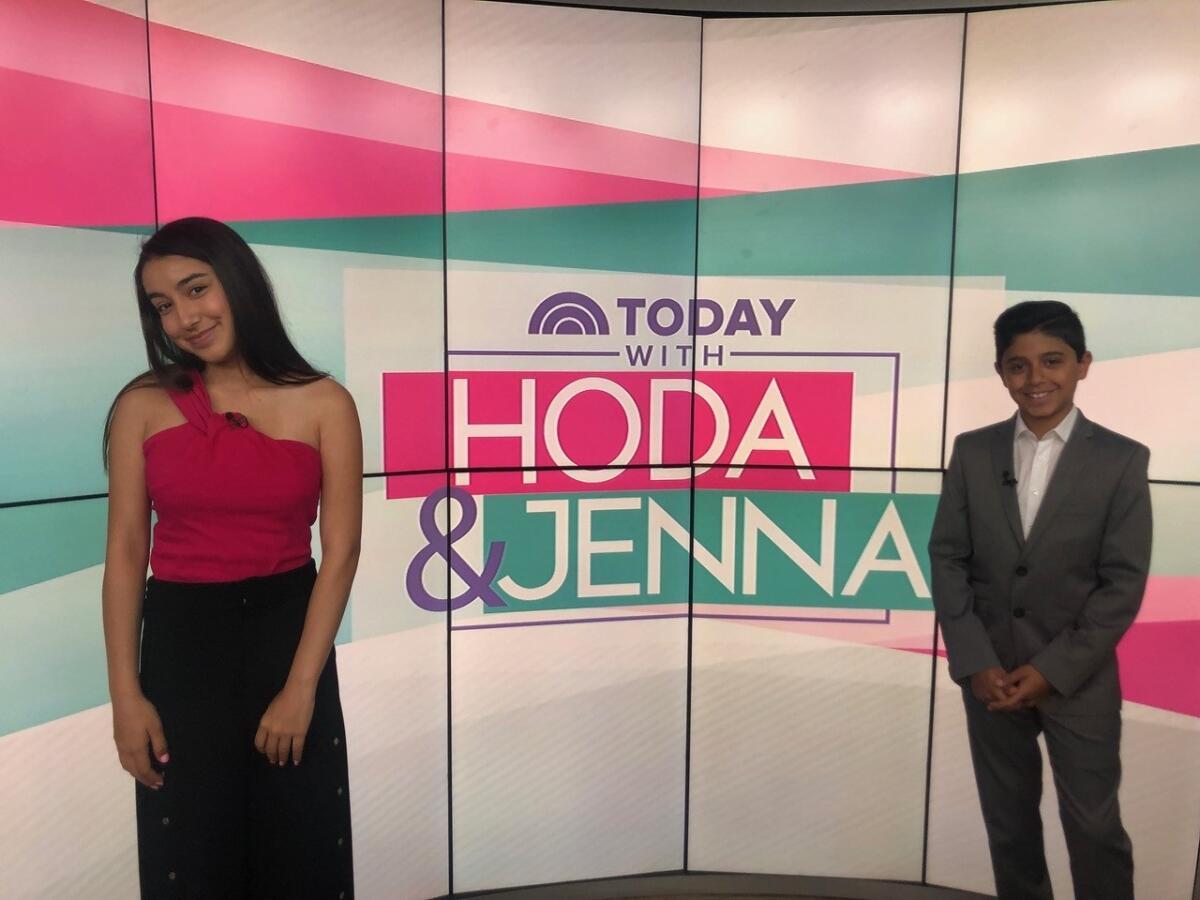 Daniella and Gabriel Benitez at a recent appearance on The Today Show where they were surprised with a $16,000 donation from GAF Roofing towards their project.