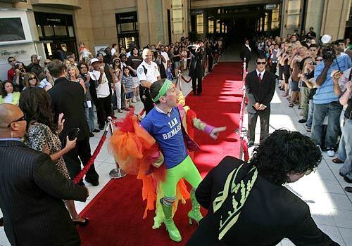 Ian Bernardo, a New Jersey guy who made a colorful splash at the "American Idol" arrivals, on the red carpet in front of the Kodak Theatre.
