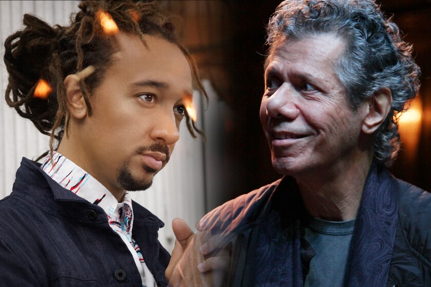Jazz-and-beyond keyboardists, composers and band leaders Gerald Clayton, 35 (left) and Chick Corea, 78, are inspired by each other's music.