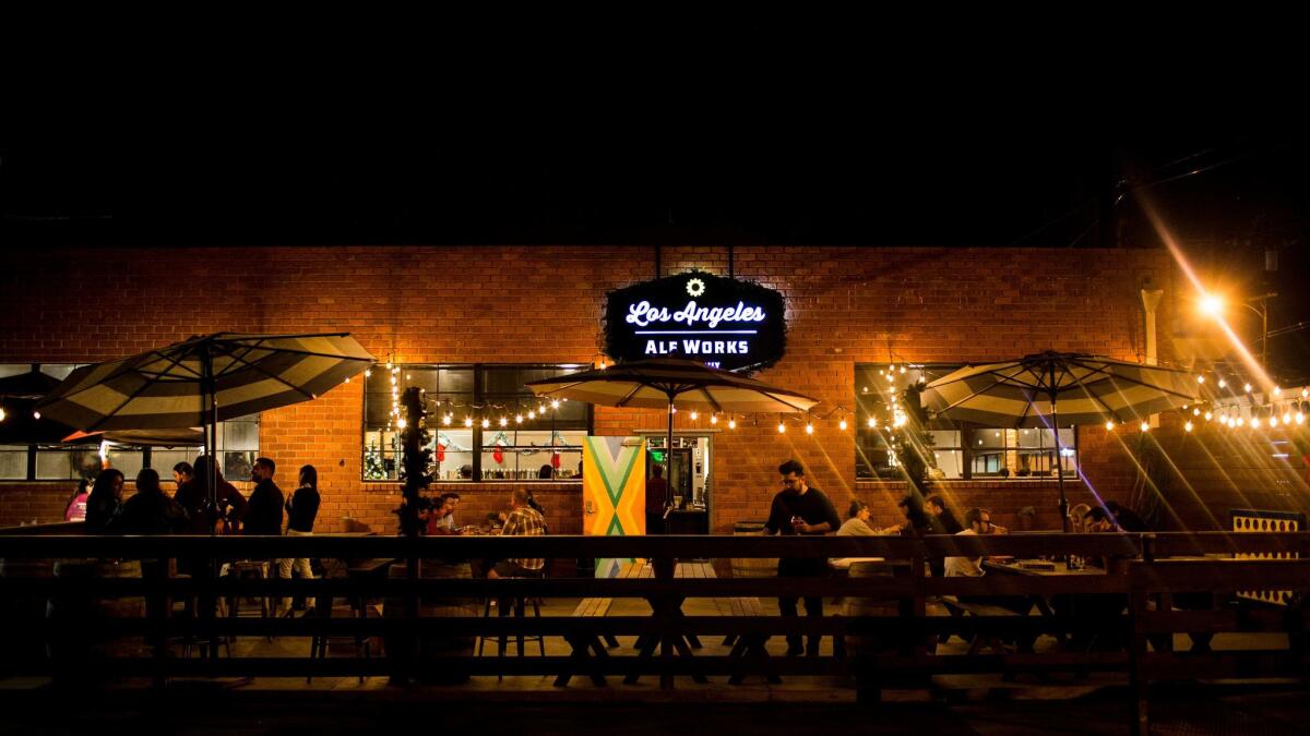 Customers gather at Los Angeles Ale Works this month in Hawthorne, Calif.