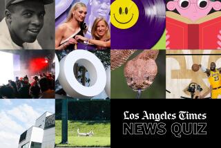 grid of ten photos with Los Angeles Times News Quiz logo in lower corner