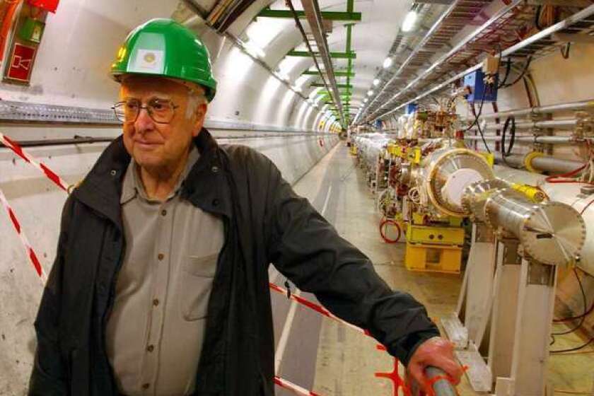 Theoretical physicist Peter Higgs at the Large Hadron Collider in 2008.