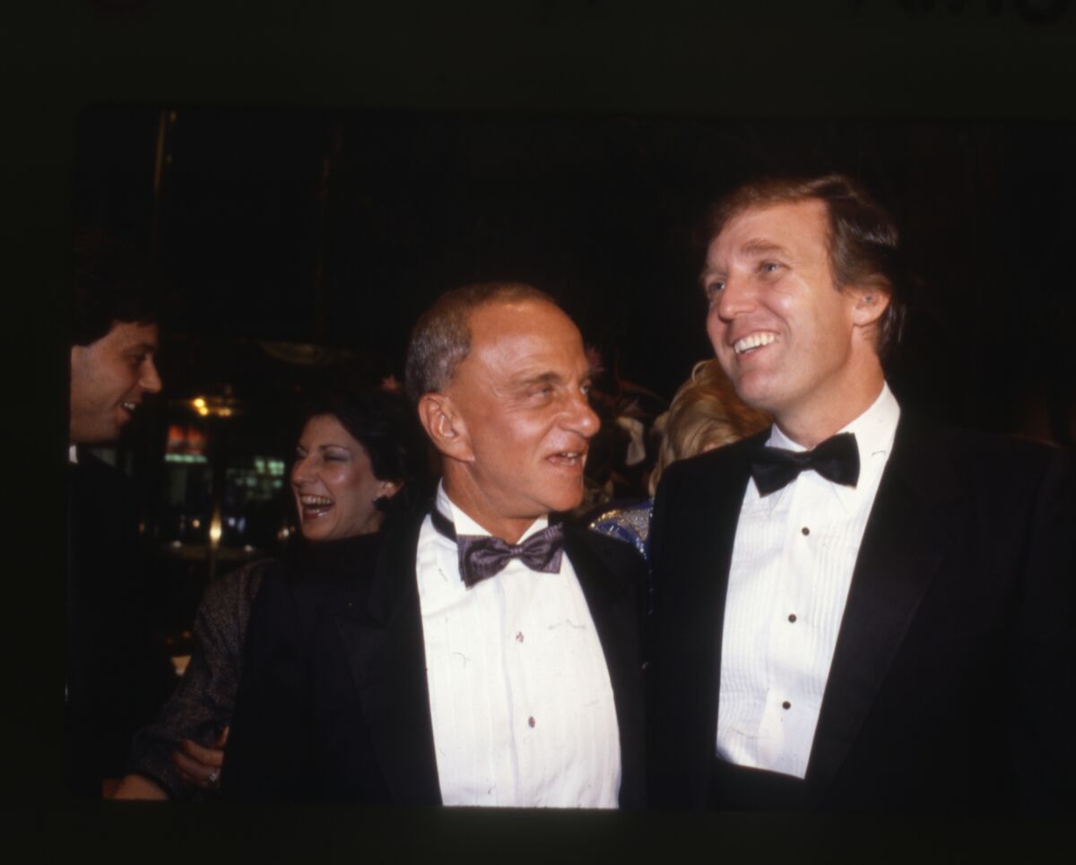Roy Cohn, left, and Donald Trump in a scene from "Where's My Roy Cohn?"