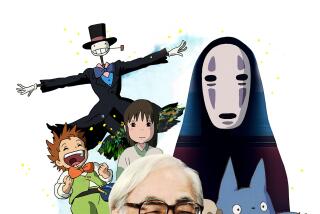 Surrounding Miyazaki: “Howl's Moving Castle,” “My Neighbor Totoro,” “Spirited Away” and “The Boy and the Heron.”