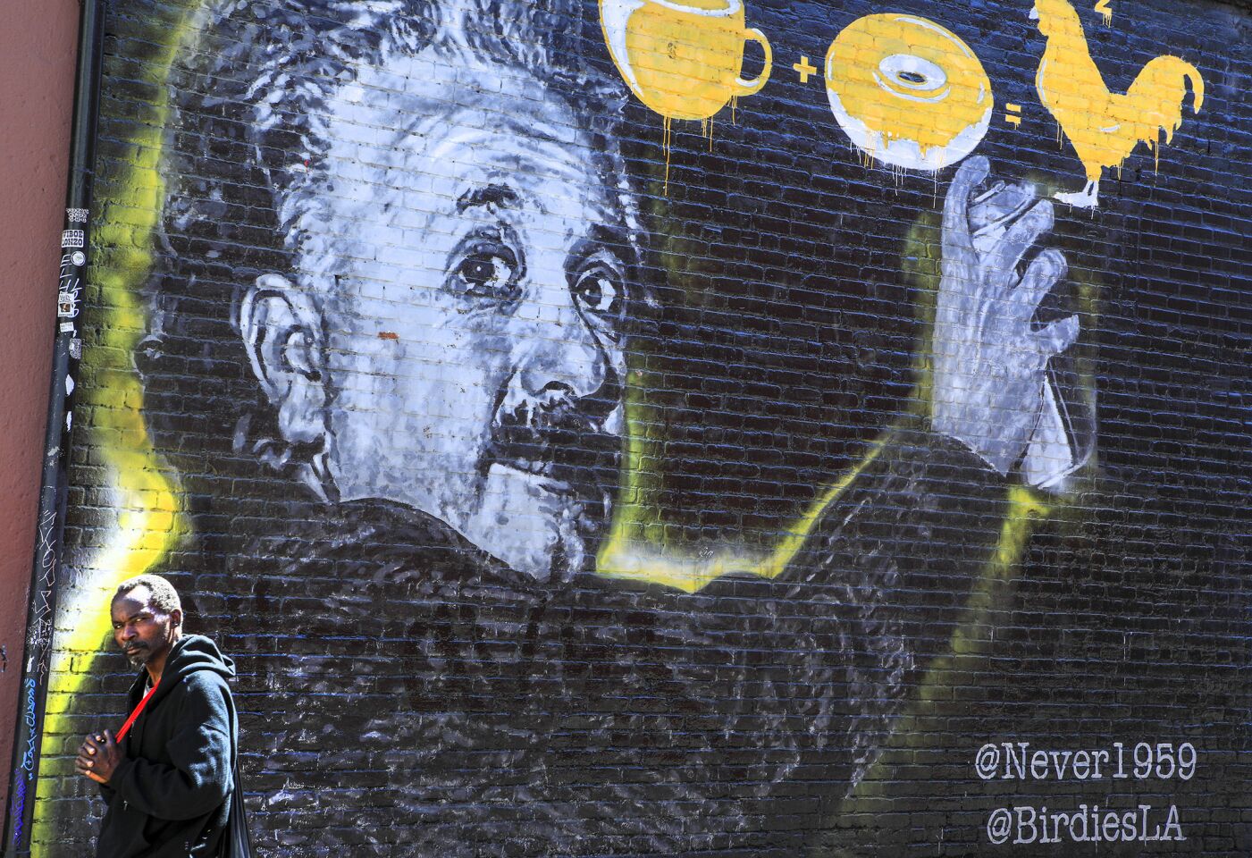 All that shopping probably worked up an appetite, right? Follow the mural of genius Albert Einstein to Birdies on West Olympic Blvd.