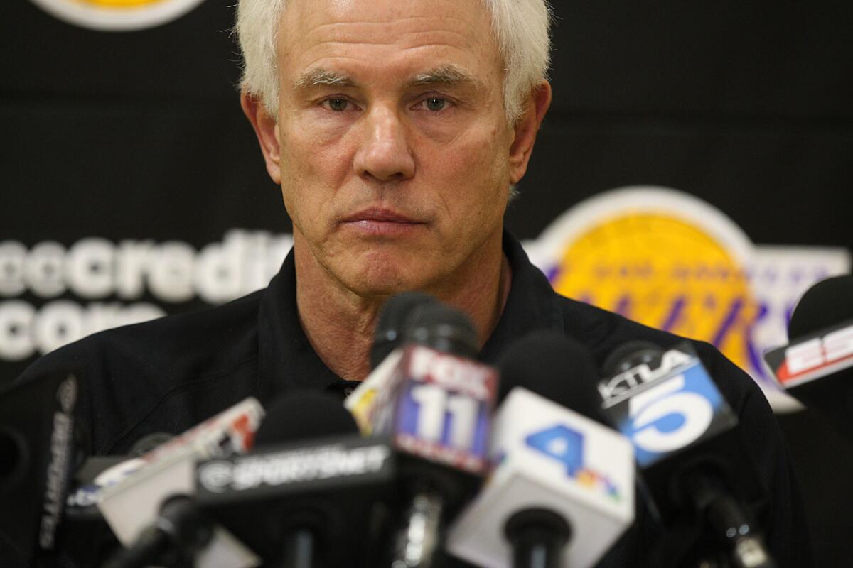 Lakers General Manager Mitch Kupchak at a news conference in 2012.