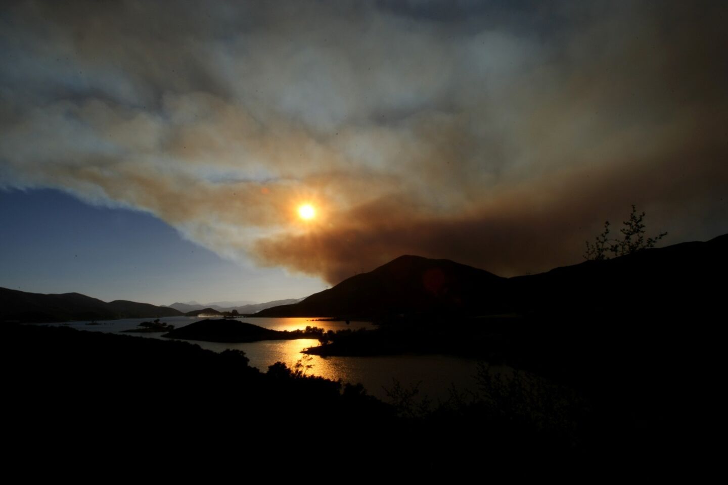 The Powerhouse fire burns Thursday in Green Valley near the Bouquet Reservoir.