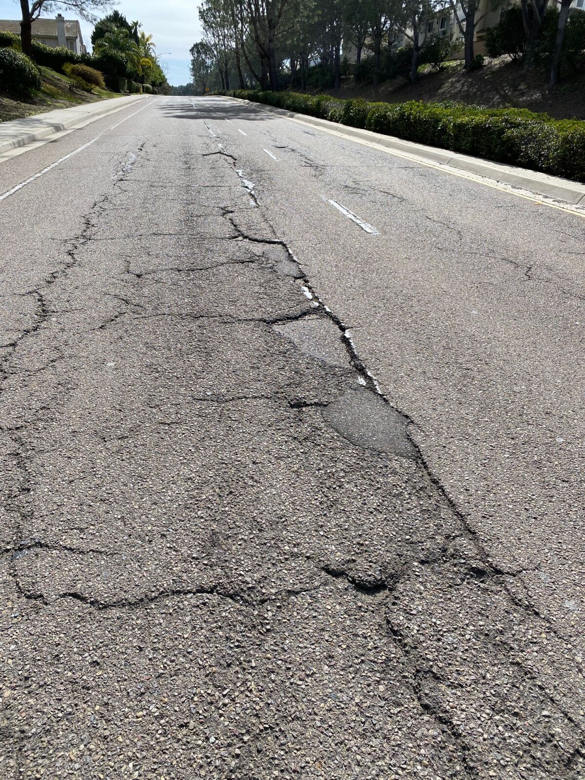 Cracks on El Camino Real.