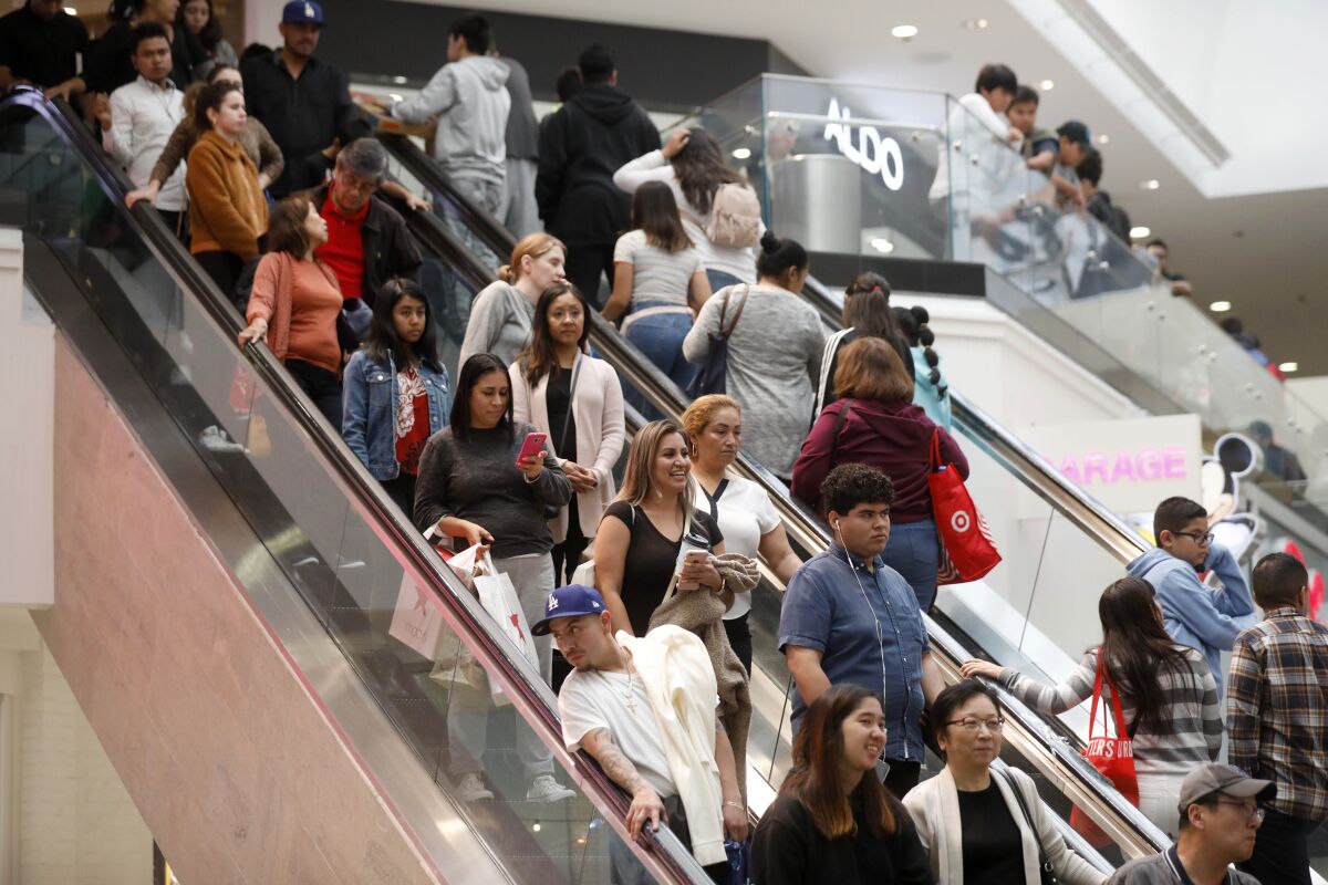 Black Friday shoppers at the Glendale Galleria in 2018.