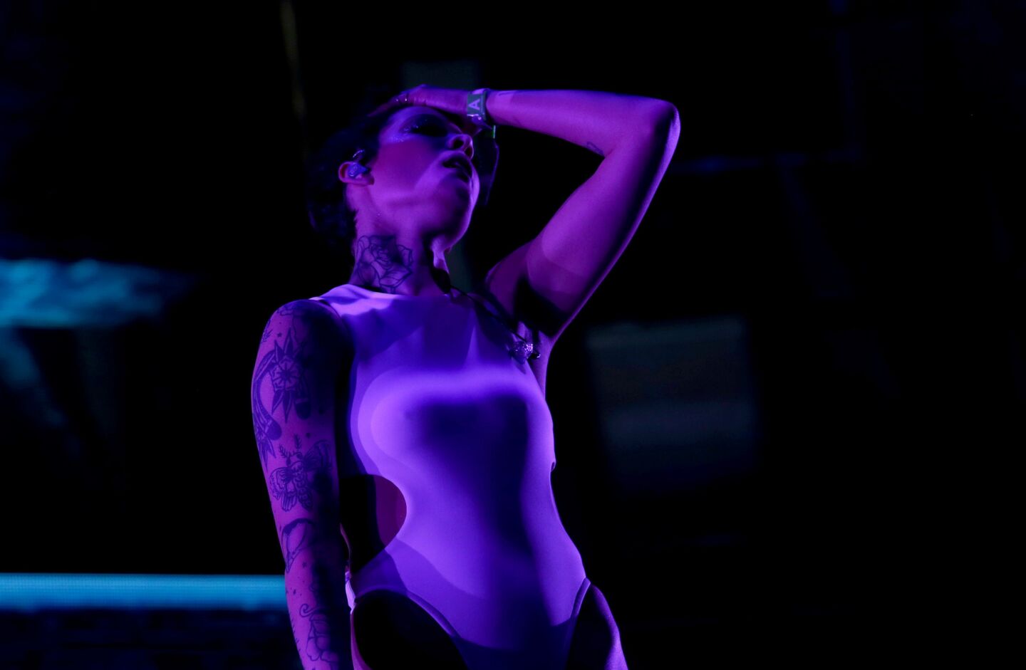 Electropop singer Halsey performs at the Coachella Music and Arts Festival on Saturday.