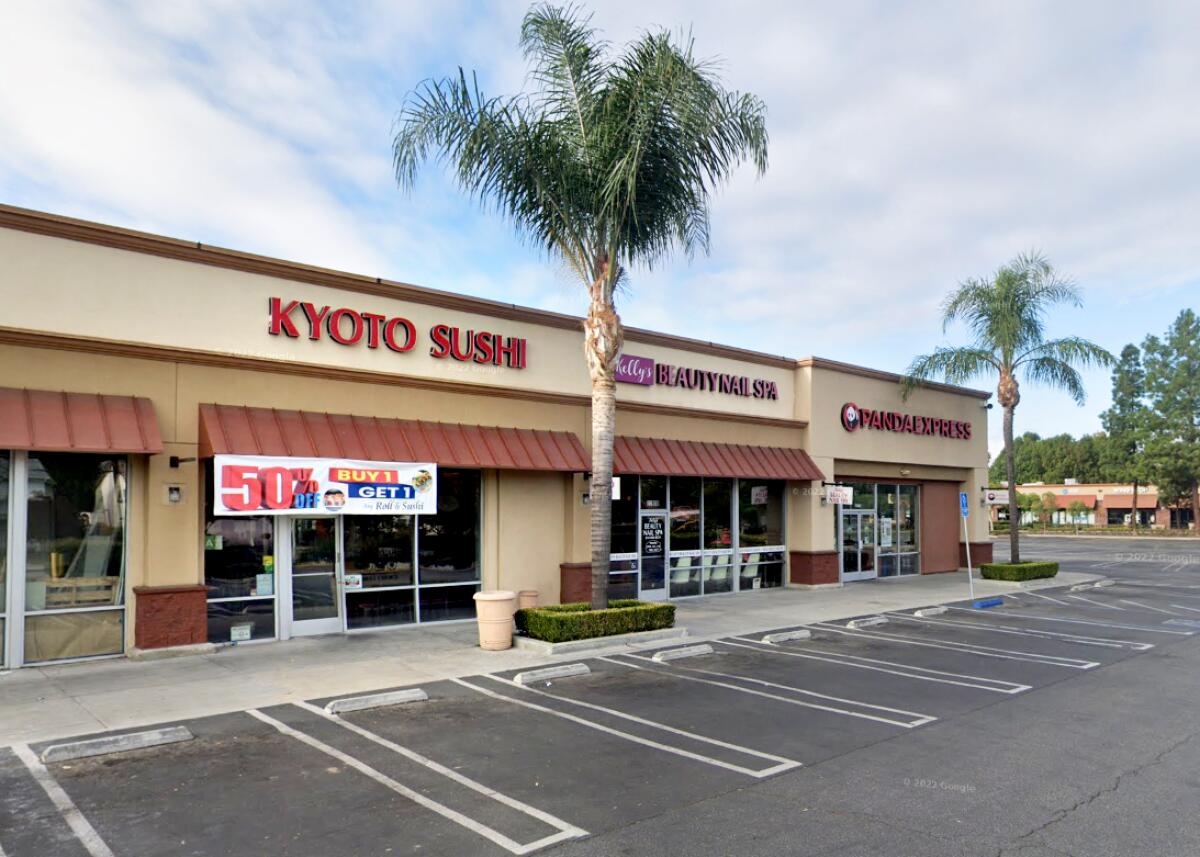 An exterior of Kyoto Sushi restaurant in in West Hills