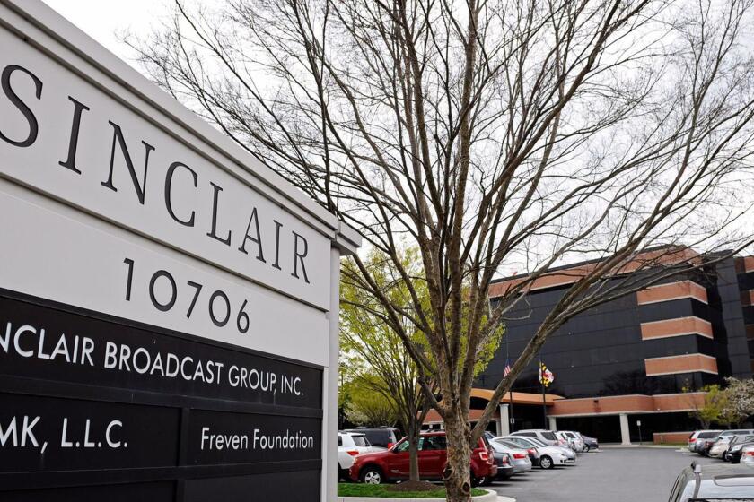 Sinclair Broadcast Group's headquarters. Sinclair Broadcast Group plans to sell Chicago's WGN-TV and stations in New York and nine smaller markets to win federal approval of its proposed $3.9 billion takeover of Tribune Media. (Kenneth K. Lam/Baltimore Sun/TNS) ** OUTS - ELSENT, FPG, TCN - OUTS **