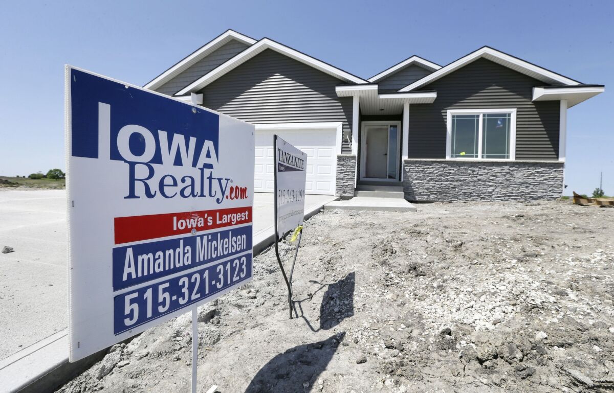 A new home for sale in West Des Moines, Iowa, on May 21.