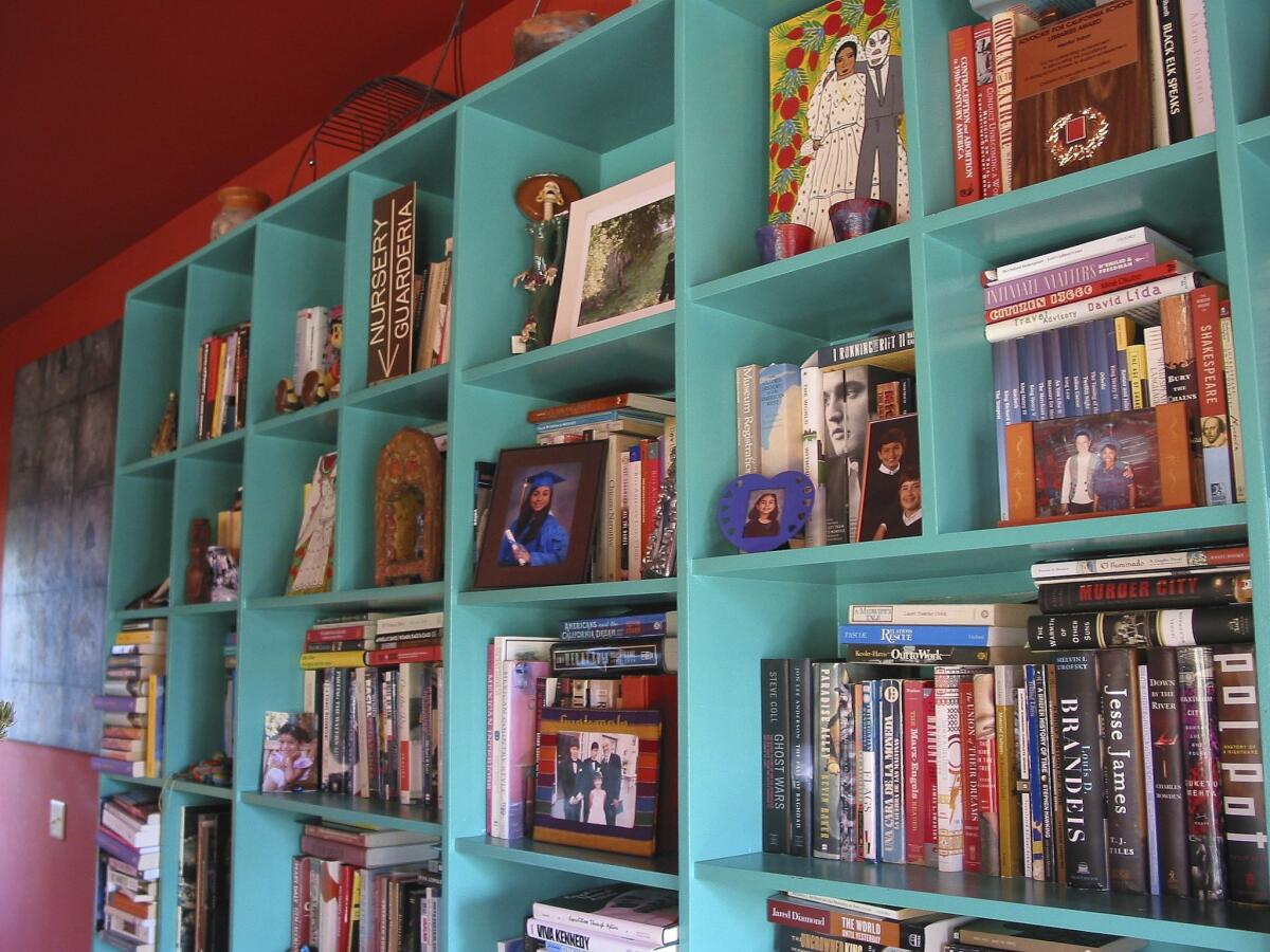 Hector Tobar's bookshelf has room for Father's Day gifts.