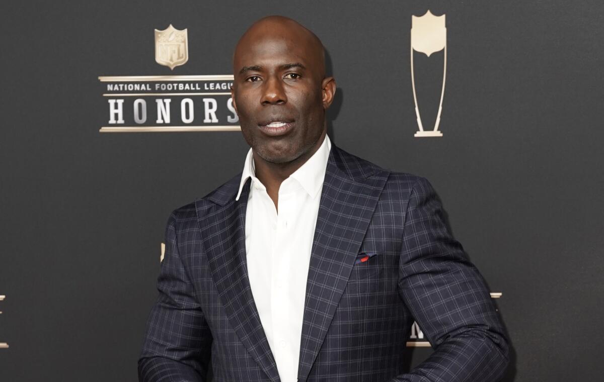 Former NFL player Terrell Davis arrives at the NFL Honors event at the Fox Theatre in Atlanta