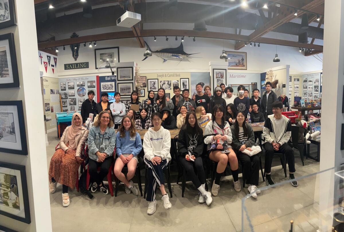 Local students attend an educational seminar at Balboa Island Museum.