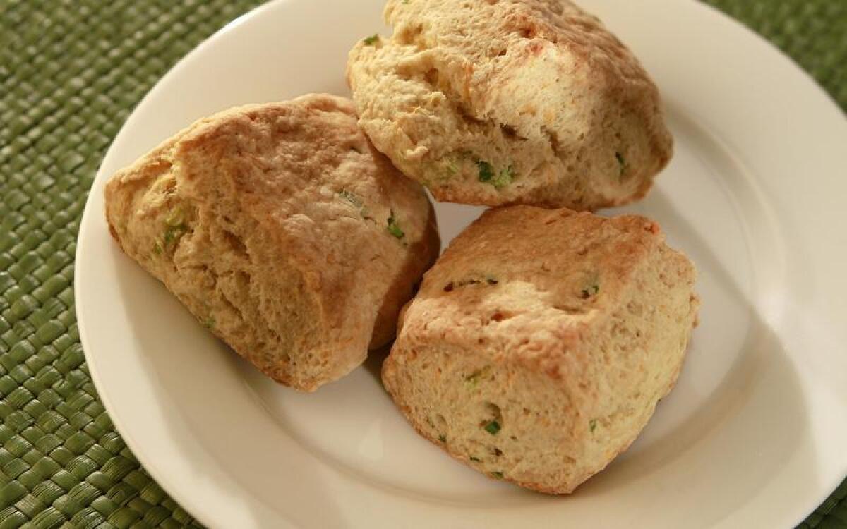 A little cheddar cheese and green onion take these biscuits to the next level. Recipe: Durty Nelly's biscuits