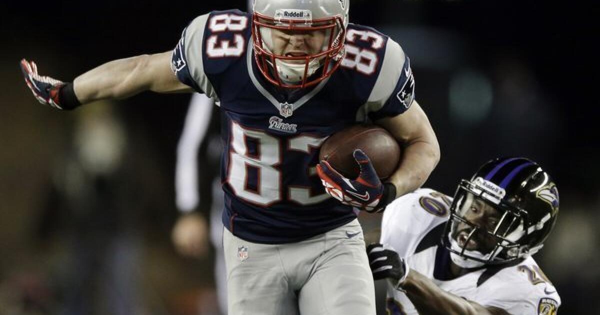 Wide receiver Wes Welker (83) during the AFC Championship playoff