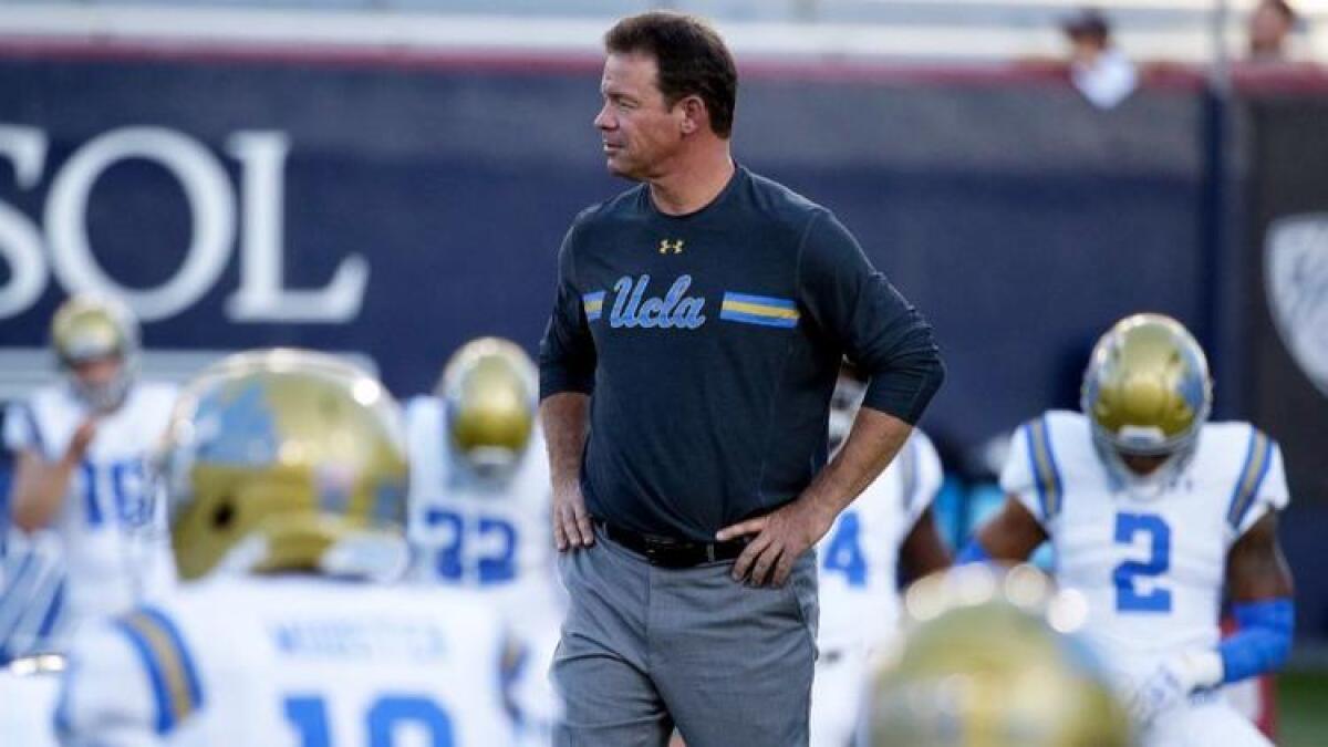 UCLA coach Jim Mora and the Bruins are still looking for their first win in their road white uniforms this season.