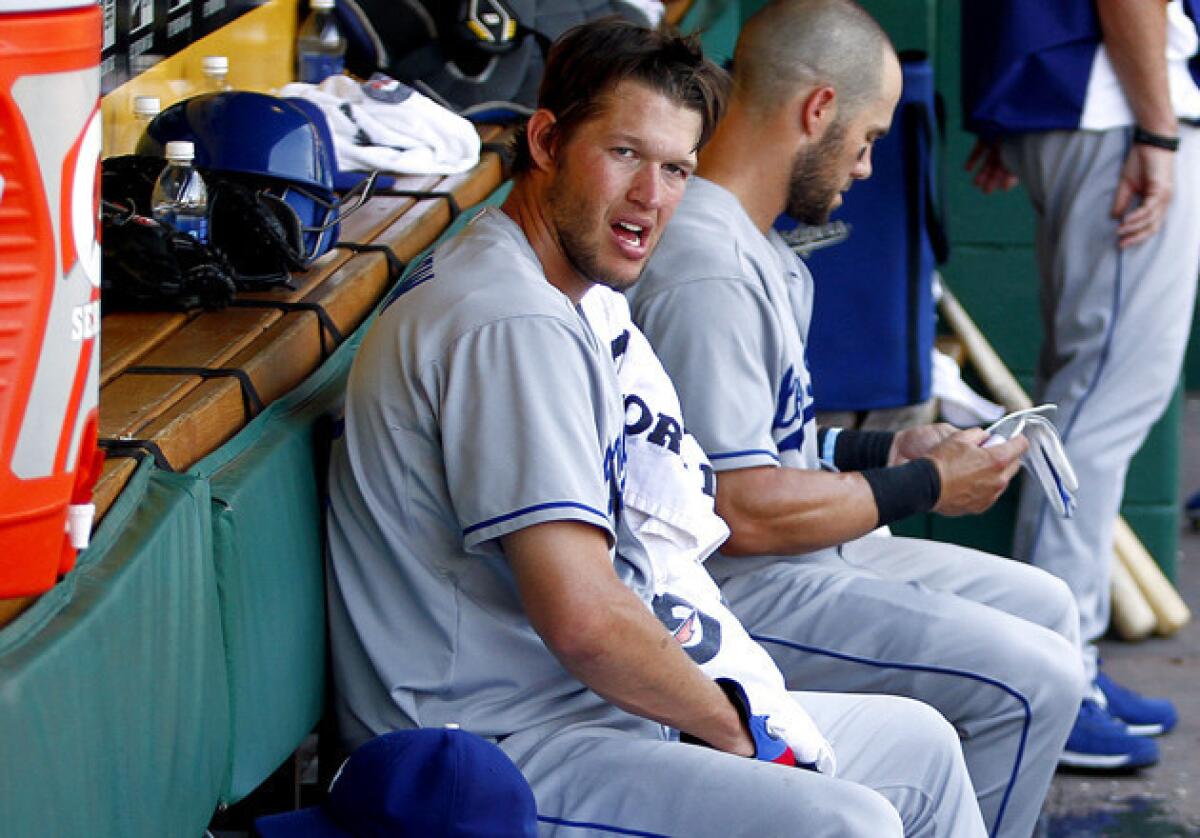 Pitcher Clayton Kershaw was upset that he had to talk about his ongoing contract negotiations with the Dodgers.