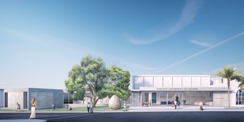 A rendering depicts the Museum of Contemporary Art San Diego's new La Jolla entrance.