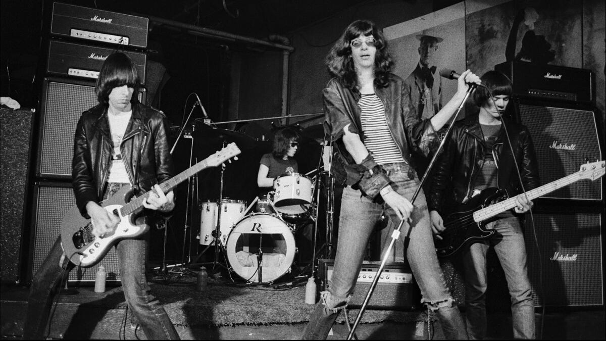 The Ramones play CBGBs in 1977. Dee Dee, far right, told some of the best stories in "Please Kill Me."
