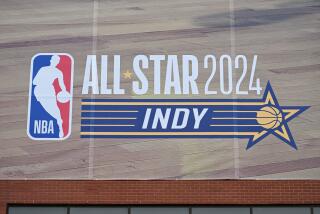 INDIANAPOLIS, IN - FEBRUARY 10: 2024 NBA All-Star game signage displayed on the side of a building prior to the 2024 NBA All-Star game at Gainbridge Fieldhouse on February 10, 2024 in Indianapolis, IN. (Photo by James Black/Icon Sportswire via Getty Images)
