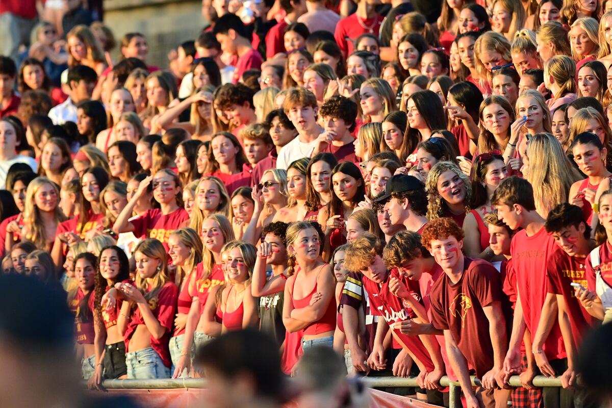 The Falcon faithful at the Torrey Pines football home opener.