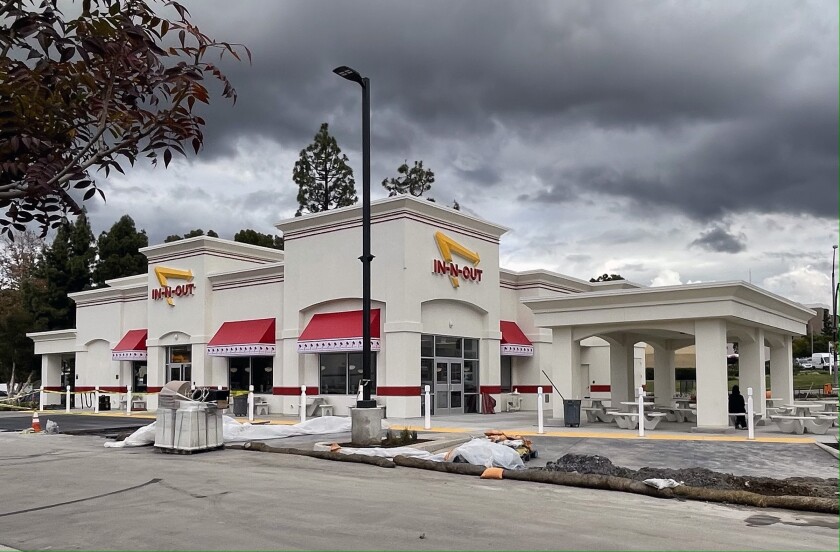 Construction continued Thursday on a new In-N-Out Burger slated to open next month in San Diego's Grantville neighborhood.