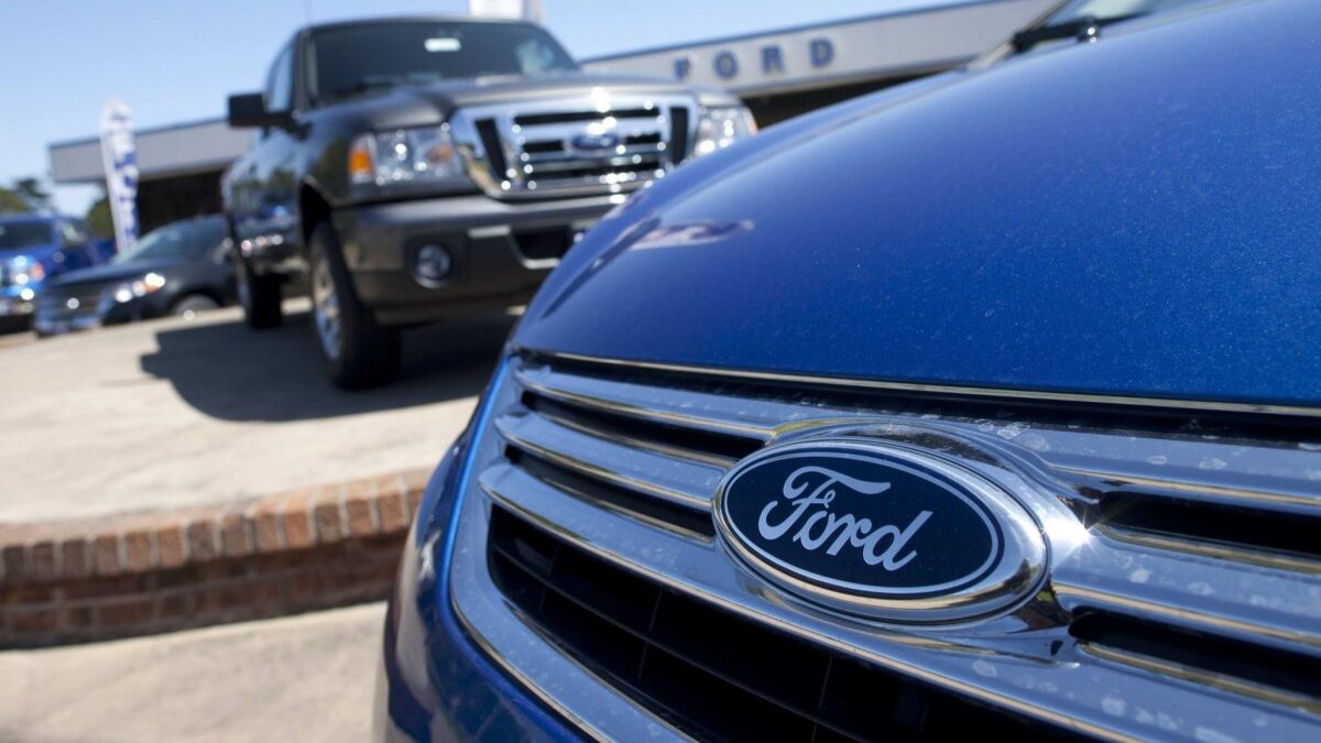 The Serramonte Ford dealership in Colma, Calif. In the first half of 2018, new light truck sales exceeded car registrations in California, 54.1% to 45.9%.