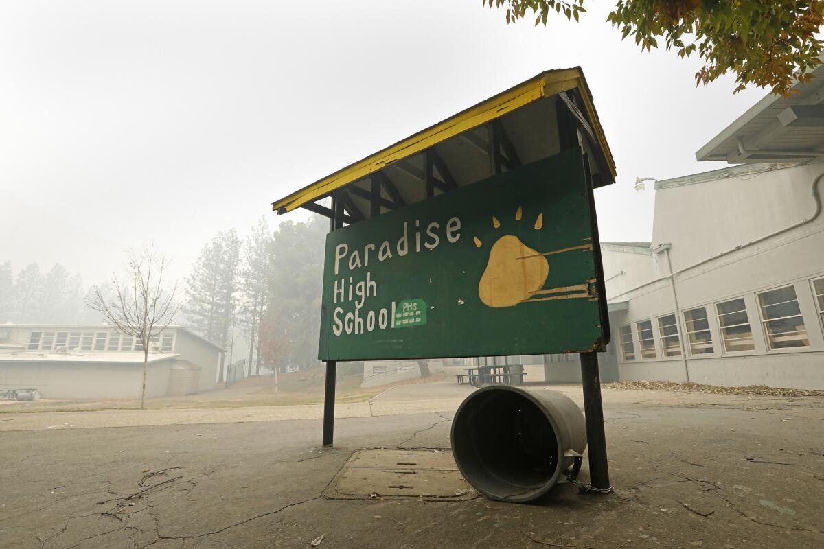 Paradise High School was left standing, but many of its students' and teachers' homes were destroyed.
