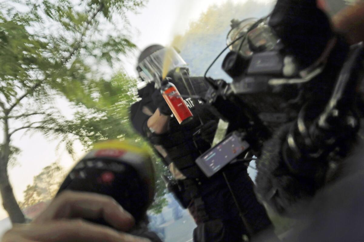 Police in Minneapolis attacking journalists covering protests over the in-custody death of George Floyd.