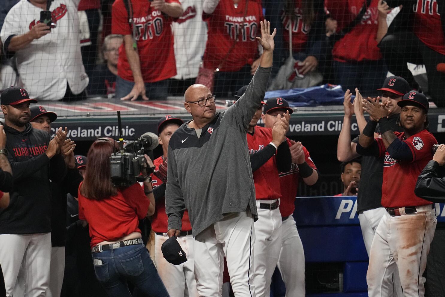 Guardians give manager Terry Francona perfect send-off in his final home  game, 4-3 win over Reds - The San Diego Union-Tribune