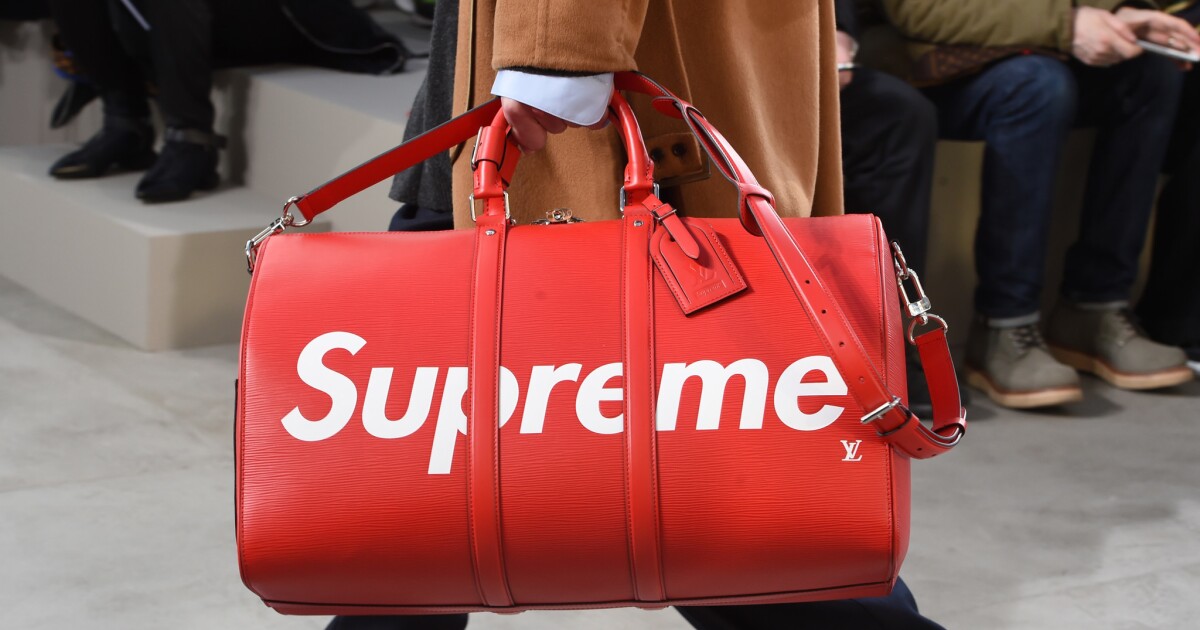 2017 Supreme x Louis Vuitton Box Logo Pullover Hoodie Red Monogram kaufen