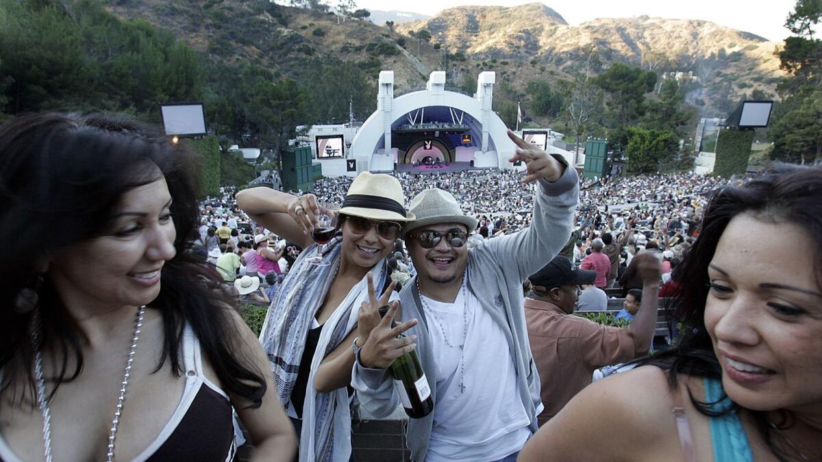 Fans fill the stands as music fills the air at the Playboy Jazz Festival.