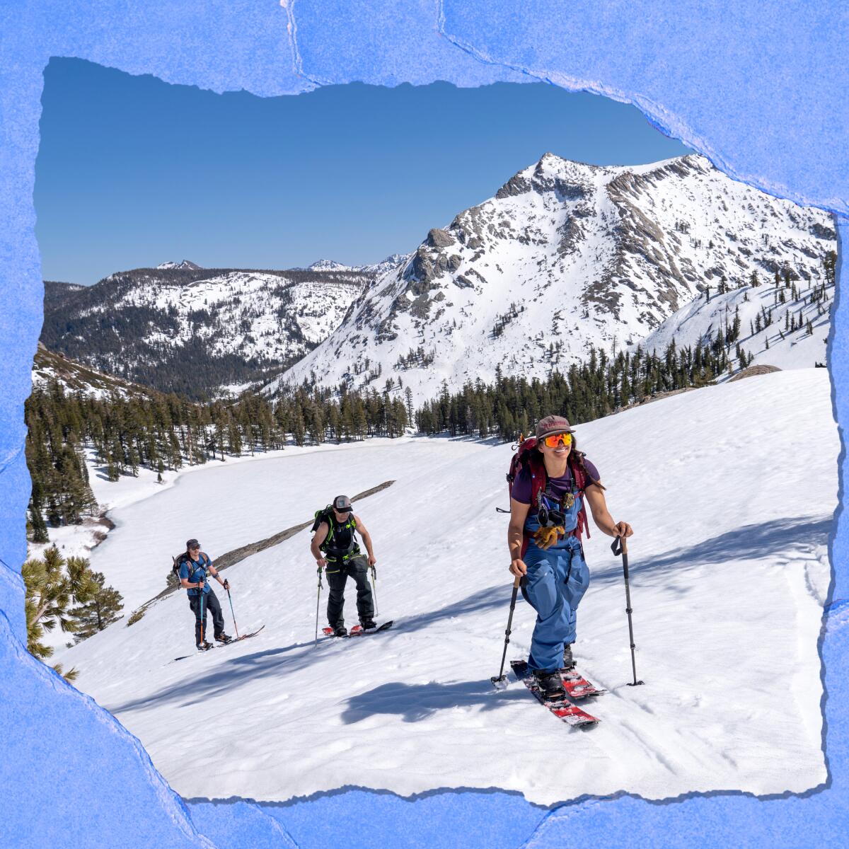 People on skis in the back country.