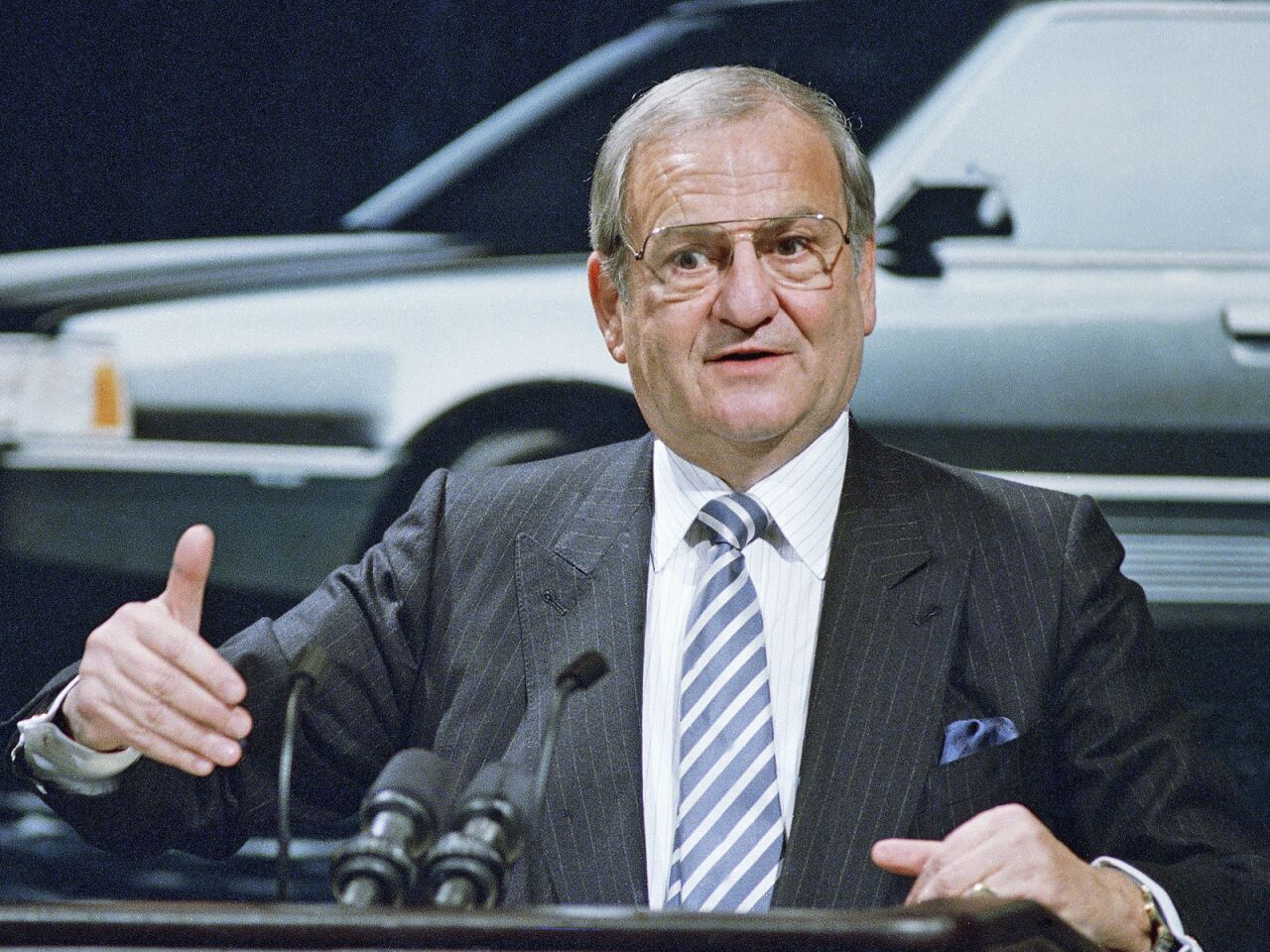 Lee A. Iacocca's swaggering persona dominated the automobile industry like nobody since Henry Ford. The salesman extraordinaire had a spectacular career, punctuated by his role as father of the wildly popular Ford Mustang in 1964, his epic 1978 firing at the hands of Henry Ford II and his dramatic rescue of Chrysler in the early 1980s. He was 94.