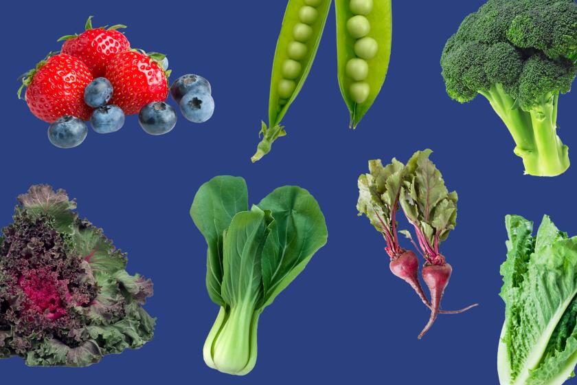 Photo illustration of fruits and vegetables for 12 items to plant now story