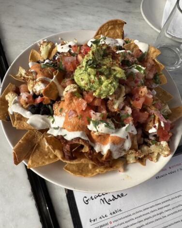 A plate of nachos from Gracias Madre.