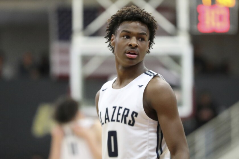 Chatsworth Sierra Canyon's Bronny James plays in the Hoophall Classic.