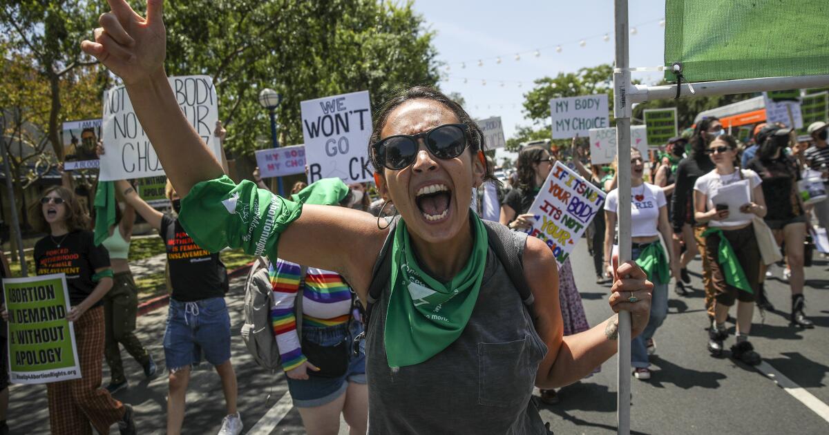 Abortion rights activists rally in West Hollywood - Los Angeles Times