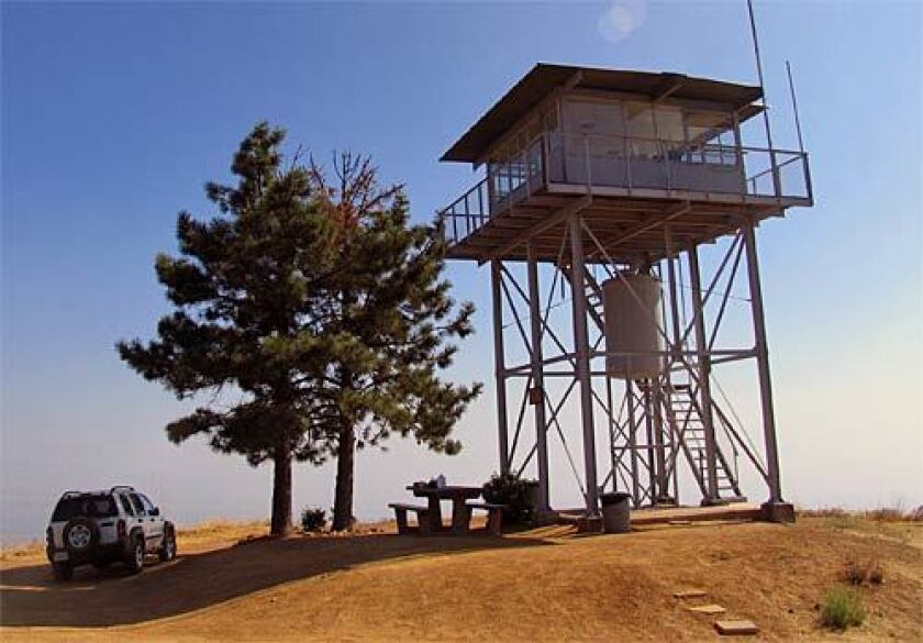 The Morton Peak Fire Lookout in the San Bernardino National Forest is staffed by volunteer fire watchers, who stepped in as state funding for paid watchers dwindled.